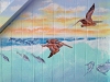 Malibu Seafood Mural - Pelicans Flying