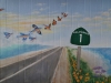 Malibu Seafood Mural - Highway 1 Mural-  flying fish transforming into butterflies!